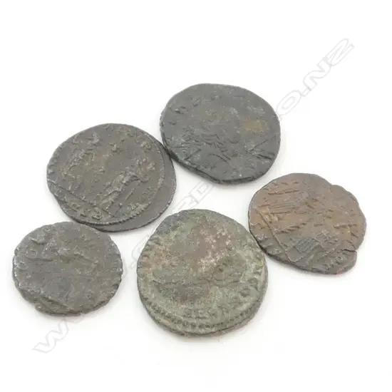 ROMAN COINS, C300 AD, FIVE COINS