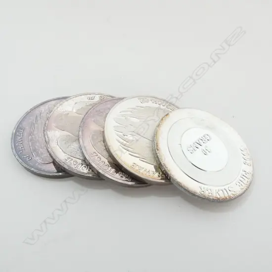 30 GRAM 1oz PURE SILVER ROUNDS - (LOT OF 5 ITEMS)