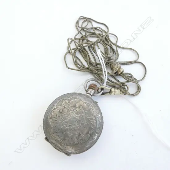 LADIES POCKET WATCH, 935 SILVER ENAMEL DIAL. C1910