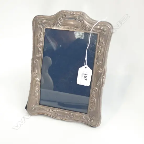 MODERN STERLING SILVER PHOTO FRAME EMBOSSED 200x 145mm