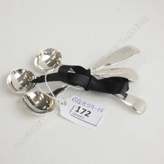 THREE SILVER SALT SPOONS - TWO GEORGIAN/ONE VICTORIAN  35gm