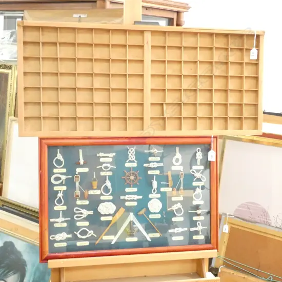 FRAMED NAUTICAL KNOTS 400 X 600MM + PRINTERS TRAY L. 825M