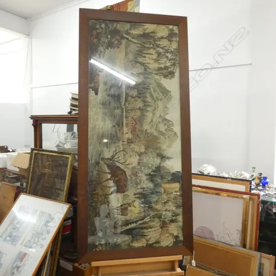 ALPINE DEER FRAMED TAPESTRY 605 X 1470MM