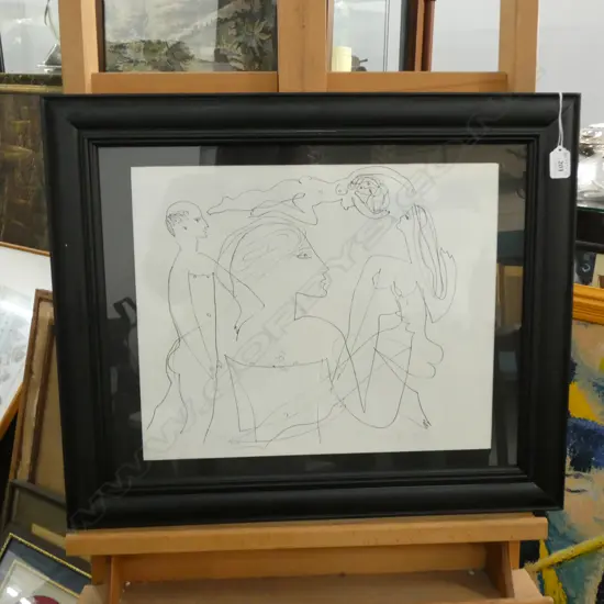 JOHN NICOLL FRAMED LITHOGRAPH 6/15 '72 345 X 425MM