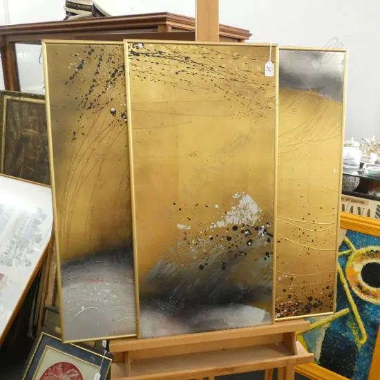 ABSTRACT GOLD TRIPTYCH 750 X 365MM