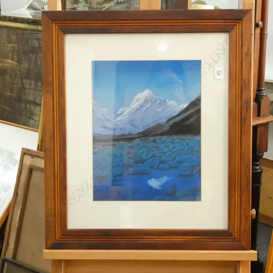 R E WEMYSS, PASTEL, MT COOK & THE HOOKER VALLEY, 370 x 285mm