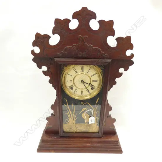 ANTIQUE GINGERBREAD CLOCK H. 580MM WORKS