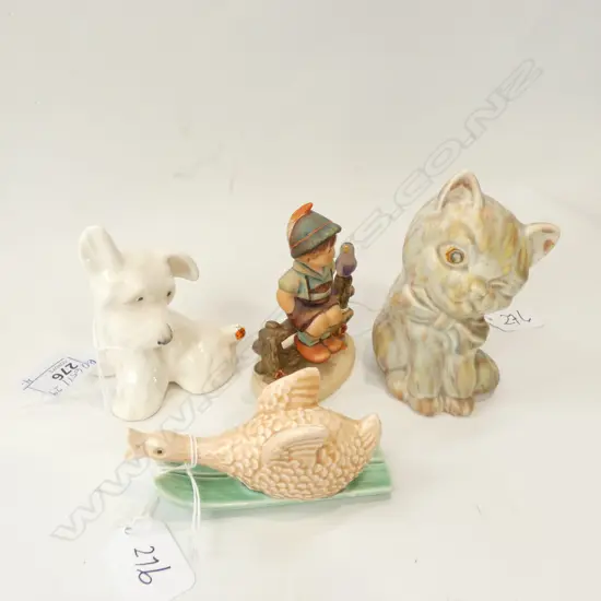 4 PCES; GOEBEL, SYLVAC, CROWN DEVON, BESWICK 