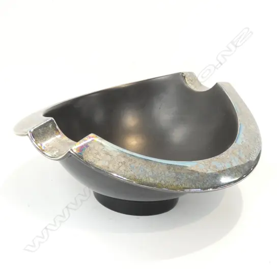 ROSENTHAL BLACK & MIRRORED STYLISED BOWL BY JAN VAN DER VAART 210 X 225MM
