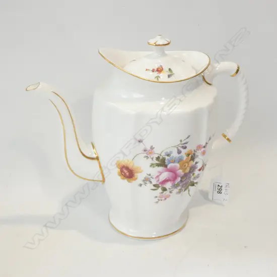 ROYAL CROWN DERBY - DERBY POSIES LARGE COFFEE POT - RED STAMP H. 210MM