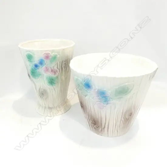 2 ROYAL OAK POTTERY JARDINIERES H. 215MM