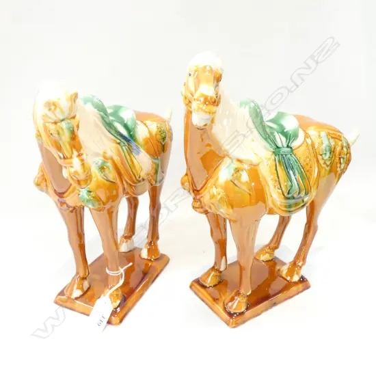 PAIR CHINESE TANG STYLE HORSES