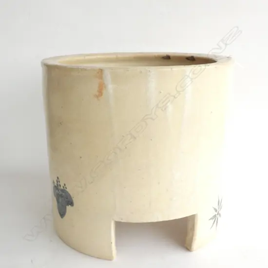OLD JAPANESE SHINO GLAZE HAGI-YAKI HAGI FIRE POT