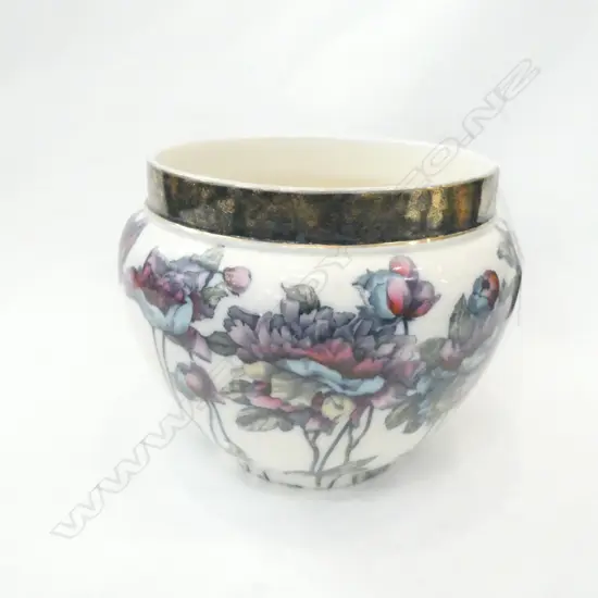 LGE VINTAGE ENGLISH JARDINIERE - PEONIES H. 235MM