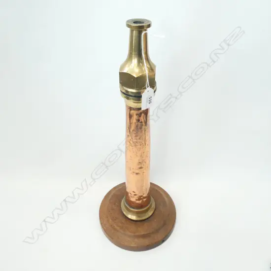 COPPER & BRASS FIRE HOSE NOZZELL EX REGENT PICTURE THEATRE C. 1926 H. 470MM