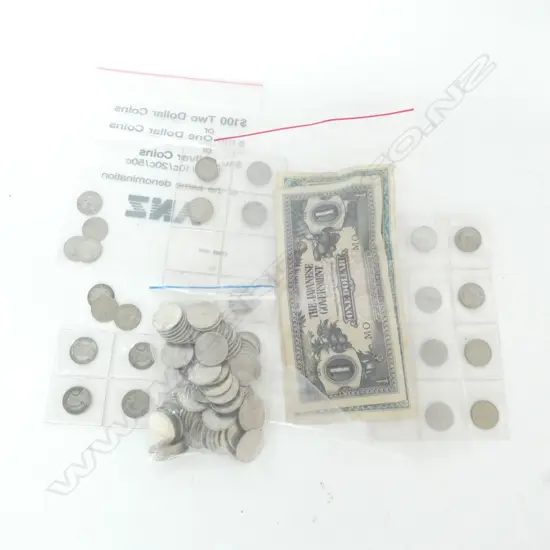 NZ 5c COINS, THRUPPENCES, BANKNOTES ETC
