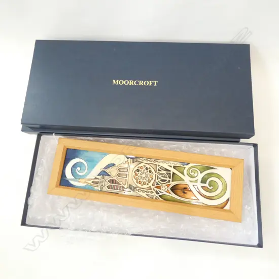 MOORCROFT FRAMED LTD ED.(1/30) CHRISTCHURCH TILE - 2014 - 130 X 440MM - WITH BOX & SLEEVE