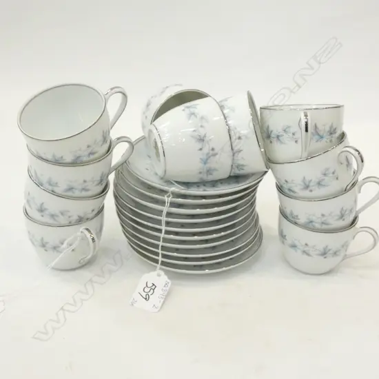 NORITAKE 'CONCORD' #6207 21 PC DEMITASSE CUPS & SAUCERS 