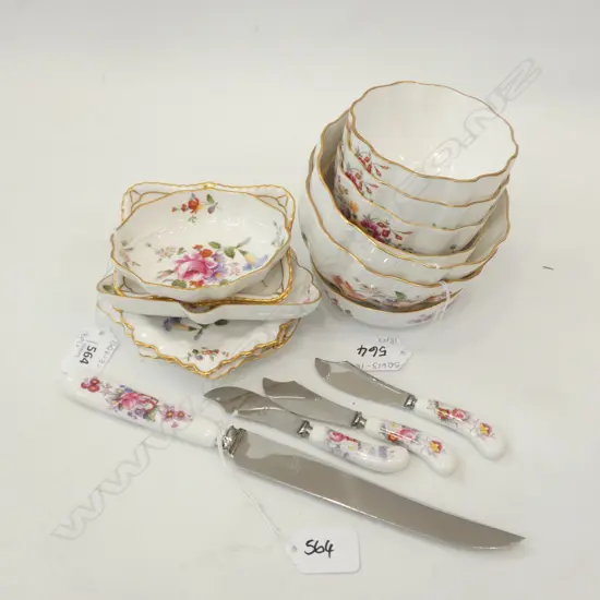 ROYAL CROWN DERBY - DERBY POSIES -18 PCS - INCL. KNIVES..
