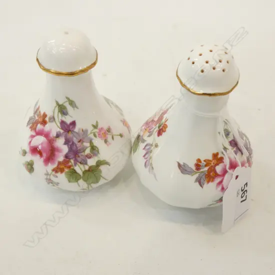 	PAIR ROYAL CROWN DERBY - DERBY POSIES SALT & PEPPER SHAKERS H. 100MM