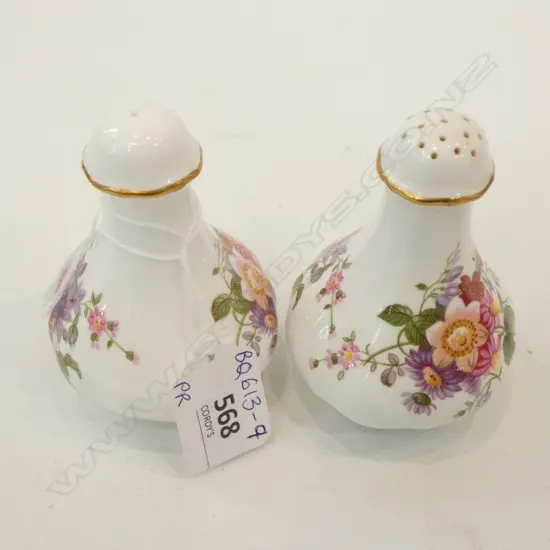	PAIR ROYAL CROWN DERBY - DERBY POSIES SALT & PEPPER SHAKERS H. 100MM