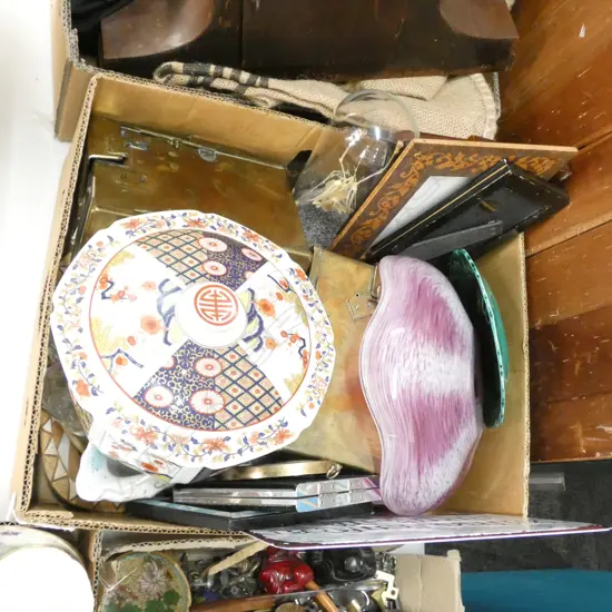 BOX LOT COFFEE SIGN, METAL BOXES ETC