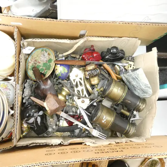 BOX LOT ASST. METAL FURNITURE HANDLES ETC