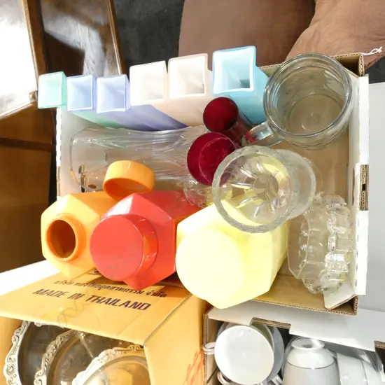 BOX LOT ASST. GLASSWARE