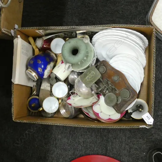 BOX LOT ASST CHINA, CUTLERY ETC