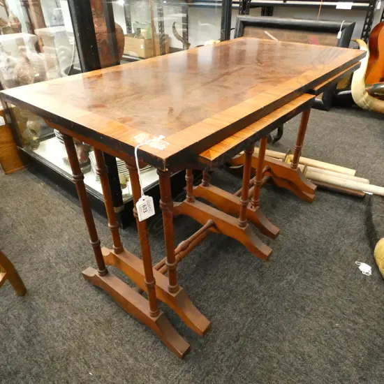 WALNUT SIDE TABLE WITH 2 NESTS L 810 MM