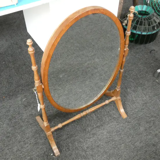 OVAL WOODEN CHEVAL MIRROR H. 680MM