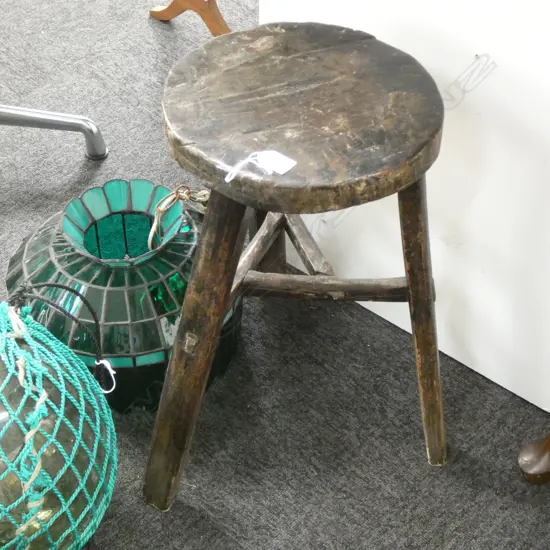 RUSTIC WOODEN STOOL H. 510MM