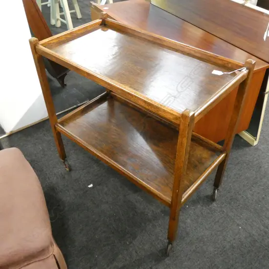 OAK TEA TROLLEY - 765 X 415 X 760MM