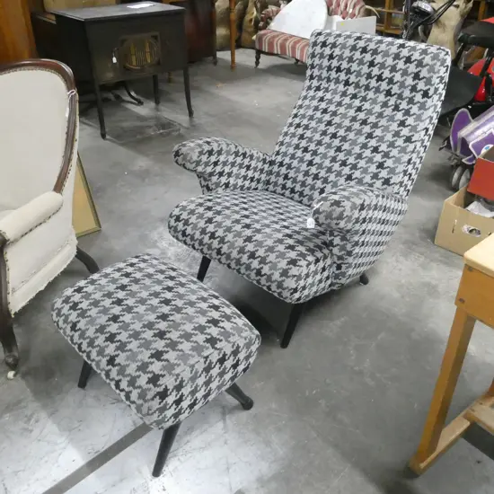 MODERNIST “MONACO” ARMCHAIR & OTTOMAN