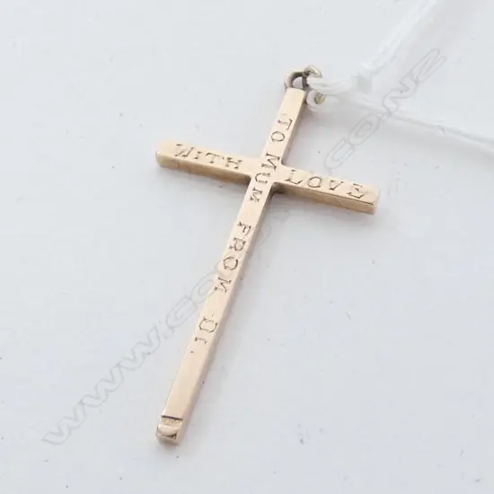 9CT ROSE GOLD CROSS PENDANT 2.6 GRAMS