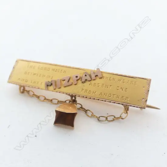 MIZPAH BROOCH,  9ct GOLD, VINTAGE, AS NEW