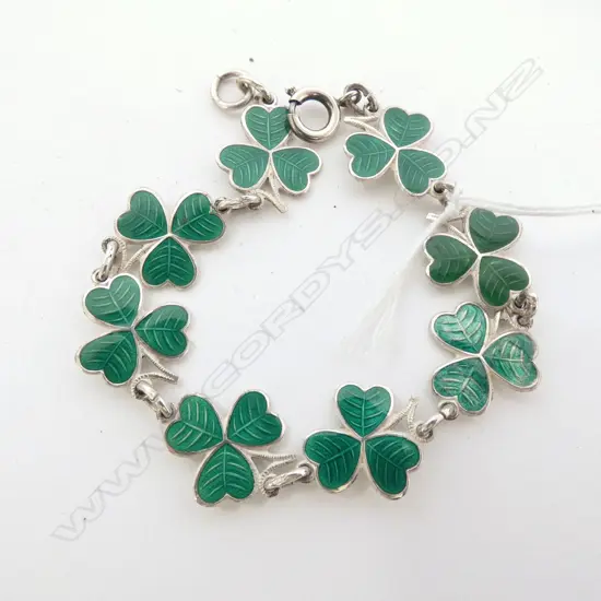 STG SILVER SHAMROCK BRACELET L. 190MM DUBLIN 1966