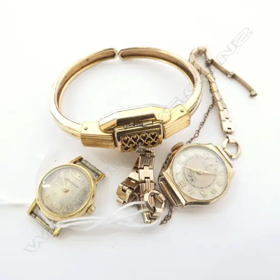 3 WATCHES; 1 9CT 