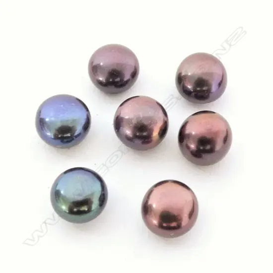 SEVEN UNSET BLACK CULTURED PEARLS - UNTESTED