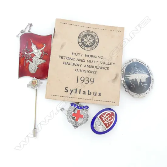 4 STG SILVER BROOCHES + PIN & BOOKLET