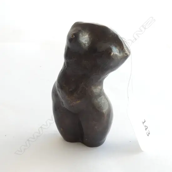SMALL CAST BRONZE TORSO SIGNED B. KREMER H.85mm