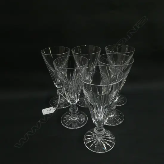 SIX WATERFORD CHAMPAGNE FLUTES EILEEN PATTERN