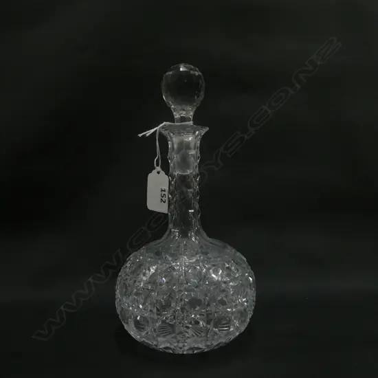 CRYSTAL HOBNAIL CUT DECANTER
