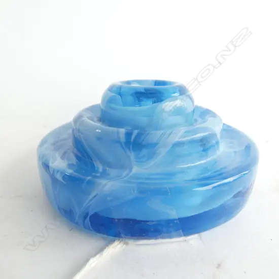 ANTIQUE SLAG GLASS CANDLE HOLDER D.100mm