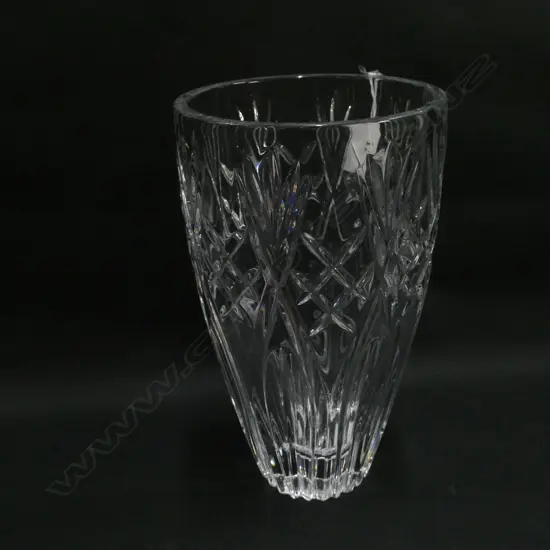 WATERFORD CRYSTAL VASE. H.254mm. GEOMETRIC DESIGN boxed