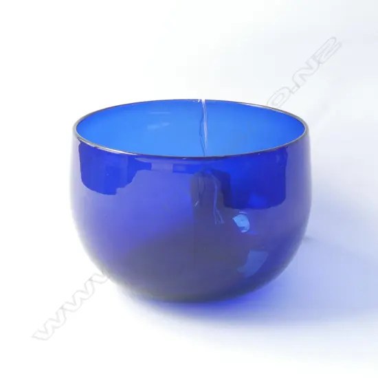GEORGE III BRISTOL BLUE GLASS MIXING BOWL Dia.115mm
