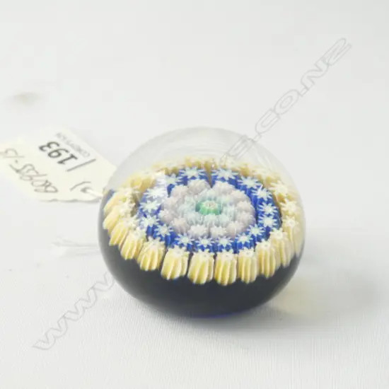 PERTHSHIRE GLASS MILLIFIORI PAPERWEIGHT 'P'...