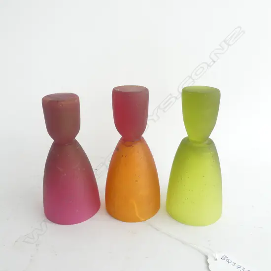 HOANNA STACHL 3 CAST GLASSES WITH ETCHED MARK TO BASE H.S 98 H 300 MM