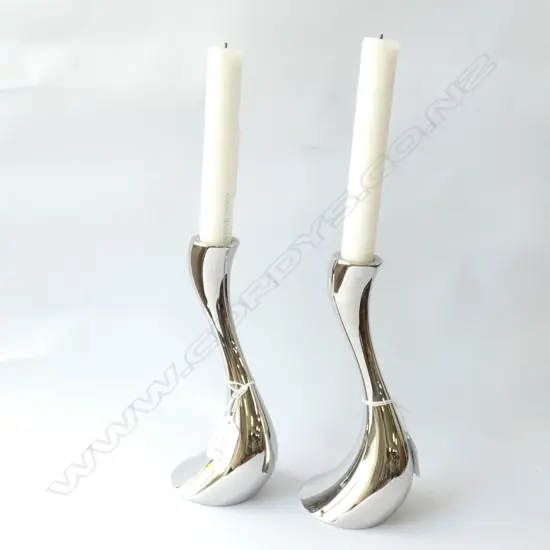 PR GEORG JENSEN COBRA CANDLE HOLDERS  H. 200MM