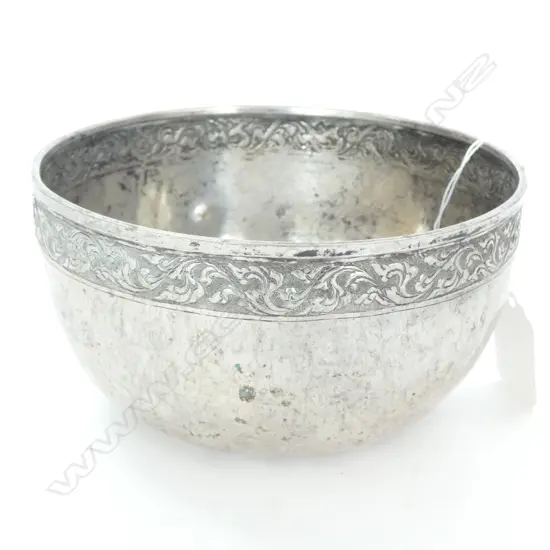 EASTERN SILVER BOWL EMBOSSED MARKS Dia, 138mm